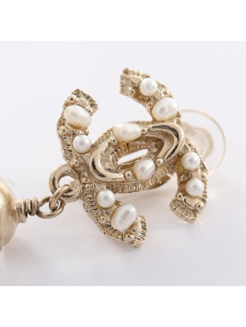 Chanel Earrings Swing Pearl CC Logo - Picture 6 of 6